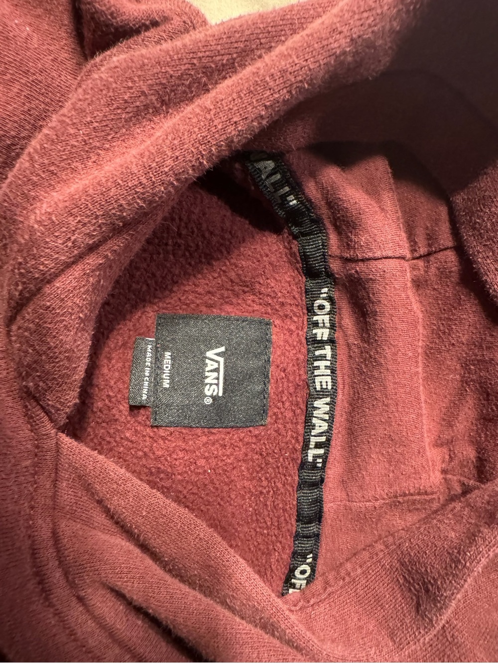 Vans Off The Wall 1966 Burgundy Graphic Pullover Hoodie Men’s Medium